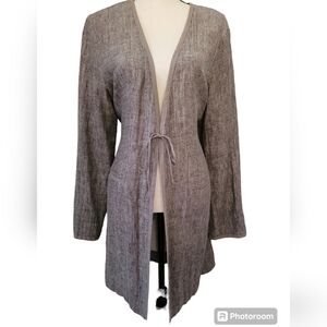 Linen Eileen Fischer Brown Jacket in XL